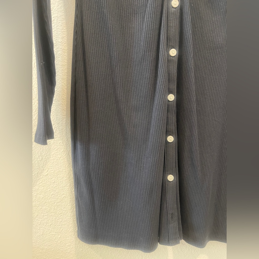 AEO Ruched Knit Button Up Dress - Picture 5 of 7
